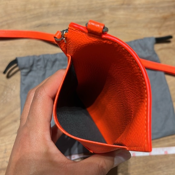 Authentic Balenciaga Passport/Phone and Card holder on lanyard - Neon Orange - Picture 6 of 13